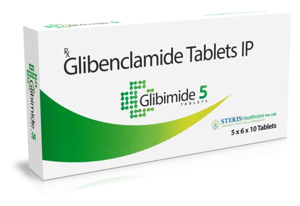 GLIBIMIDE 5 Glibenclamide (5 mg)GLIBIMIDE 5 is a medication containing Glibenclamide as its active ingredient, with each tablet containing 5 mg of the compound. Glibenclamide, also known as glyburide, belongs to the class of sulfonylurea medications and is commonly prescribed for the management of type 2 diabetes mellitus.As a sulfonylurea, Glibenclamide works by stimulating the release of insulin from the pancreatic beta cells, thereby increasing insulin secretion. This mechanism of action helps to lower blood glucose levels by facilitating the uptake of glucose into cells for energy production and by reducing the production of glucose in the liver.GLIBIMIDE 5 is indicated for the treatment of type 2 diabetes mellitus in adults, particularly for patients whose blood sugar levels are not adequately controlled through lifestyle modifications alone. It is often prescribed as an adjunct to diet and exercise to improve glycemic control and prevent complications associated with uncontrolled diabetes.The dosage of GLIBIMIDE 5 may vary depending on individual patient response and other factors such as age, renal function, and concurrent medications. It is typically administered orally once daily with breakfast or as directed by a healthcare professional.Like any medication, GLIBIMIDE 5 may cause side effects, including hypoglycemia (low blood sugar), gastrointestinal disturbances such as nausea or stomach upset, and allergic reactions in rare cases. Patients should be advised to monitor their blood sugar levels regularly and report any unusual symptoms to their healthcare provider.Overall, GLIBIMIDE 5 offers an effective option for the management of type 2 diabetes mellitus, providing patients with a convenient and reliable means of controlling their blood sugar levels. However, it should only be used under the guidance of a healthcare professional and as part of a comprehensive treatment plan that includes lifestyle modifications and regular monitoring of blood glucose levels.For further information: EMAIL: info@sterispharma.com / contact@sterispharma.com CALL/WHATSAPP: 7877551268, 7849827488 Order Nowhttps://www.sterisonline.com/product/glibimide-5-133417