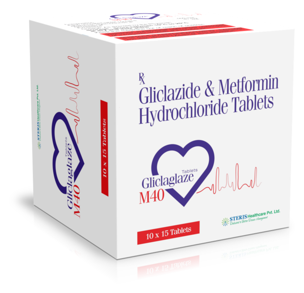 GLICLAGLAZE M 40 gliclazide (40mg),Metformin (500 mg)IntroductionGLICLAGLAZE M 40 is a combination medication designed to manage blood sugar levels in individuals with Type 2 diabetes. This oral treatment integrates two potent antidiabetic agents: Gliclazide (40 mg) and Metformin (500 mg), each playing a crucial role in diabetes control.How It WorksGliclazide (40 mg): As a sulfonylurea, Gliclazide works by stimulating the release of insulin from the pancreatic beta cells. Insulin is the hormone responsible for reducing blood glucose levels. Gliclazide also enhances the sensitivity of peripheral tissues to insulin and reduces the likelihood of clot formation, which is a common complication in diabetes patients.Metformin (500 mg): Metformin acts primarily by reducing glucose production in the liver. It also improves insulin sensitivity, enhancing peripheral glucose uptake and utilization. Unlike many other antidiabetic medications, Metformin does not cause hypoglycemia (low blood sugar) and is often associated with weight loss.BenefitsThe dual mechanism of GLICLAGLAZE M 40 offers a comprehensive approach to diabetes management by not only improving insulin production and sensitivity but also addressing the hepatic release of glucose. This combination reduces blood sugar levels effectively while minimizing the risk of side effects common to other diabetes treatments, such as hypoglycemia.Usage GuidelinesDosage: Typically, the initial dosage is guided by the patient’s current treatment regimen, effectiveness, and tolerability. Adjustment in dosage should be made based on the patient’s blood glucose response, under the supervision of a healthcare provider.Administration: GLICLAGLAZE M 40 should be taken with meals to reduce gastrointestinal side effects and to enhance absorption.Side EffectsWhile GLICLAGLAZE M 40 is generally well-tolerated, it may cause some side effects. Common ones include gastrointestinal disturbances such as nausea and diarrhea, which are often transient. Hypoglycemia may occur, but it is less frequent due to the mitigating action of Metformin.ConclusionGLICLAGLAZE M 40 is a cornerstone in the pharmacological treatment of Type 2 diabetes, offering benefits derived from the combined effects of Gliclazide and Metformin. It is essential for patients to follow their healthcare provider’s instructions and to maintain regular check-ups to optimize treatment outcomes and prevent complications. This medication enables patients to manage their diabetes more effectively and improve their quality of life.For further information: EMAIL: info@sterispharma.com / contact@sterispharma.com CALL/WHATSAPP: 7877551268, 7849827488 Order Nowhttps://www.sterisonline.com/product/gliclaglaze-m-40-133419