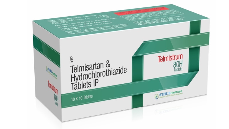 TELMISTRUM 80 H Telmisartan (80mg)+ HCTZ 12.5 mgTELMISTRUM 80 H is a combination medication containing Telmisartan (80mg) and Hydrochlorothiazide (HCTZ) (12.5mg). This medication is primarily used to manage hypertension (high blood pressure). By combining an angiotensin II receptor blocker (ARB) and a thiazide diuretic, TELMISTRUM 80 H offers a synergistic approach to blood pressure control, reducing the risk of cardiovascular events such as heart attack and stroke.UsesTELMISTRUM 80 H is used for:Managing essential hypertension (high blood pressure)Reducing the risk of cardiovascular events in patients with hypertensionProviding effective blood pressure control in patients requiring combination therapy.For further informationEmail : info@sterispharma.com / contact@sterispharma.comCall/WhatsApp : 7877551268, 7849827488BUY NOWhttps://www.sterisonline.com/product/telmistrum-80-h-133377