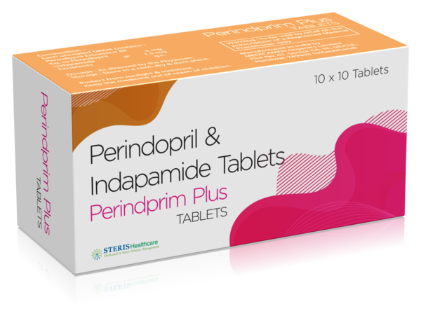 PERINDPRIM PLUSPerindopril & IndapamidePERINDOPRIM PLUS is a combination medication that contains Perindopril and Indapamide. Perindopril belongs to the class of angiotensin-converting enzyme (ACE) inhibitors, while Indapamide is a thiazide-like diuretic. This combination is used to treat high blood pressure (hypertension) by relaxing blood vessels and increasing urine output, which helps to lower blood pressure. It is often prescribed to patients who require dual therapy for better blood pressure control. This medication helps reduce the risk of strokes, heart attacks, and kidney problems associated with high blood pressure. It is essential to take this medication as prescribed by your healthcare provider and to follow a healthy lifestyle, including a balanced diet and regular exercise, for optimal blood pressure management.For further information:Email: info@sterispharma.com / contact@sterispharma.comCall/WhatsApp: 7877551268, 7849827488Buy Now: https://www.sterisonline.com/product/perindprim-plus-133353