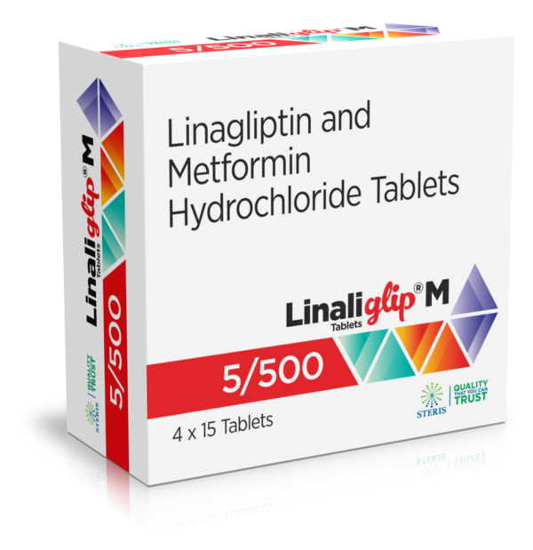 LINALIGLIP M 5/500 Linagliptin 5mg and Metformin Hydrochloride (SR) 500mgIntroduction to LINALIGLIP M 5/500LINALIGLIP M 5/500 is a combination medication that includes Linagliptin 5mg and Metformin Hydrochloride (Sustained Release) 500mg. This medication is primarily used for the management of type 2 diabetes mellitus. By combining the complementary mechanisms of Linagliptin and Metformin, LINALIGLIP M 5/500 offers comprehensive glycemic control, helping patients manage their blood sugar levels effectively.What are Linagliptin and Metformin?Overview of LinagliptinLinagliptin is a DPP-4 (dipeptidyl peptidase-4) inhibitor that helps regulate blood glucose levels by increasing insulin release and decreasing glucagon levels in response to meals. By enhancing incretin hormones, Linagliptin aids in maintaining better overall blood sugar control throughout the day.Overview of MetforminMetformin is a biguanide that helps lower blood sugar levels by improving the body's sensitivity to insulin and reducing the amount of glucose produced by the liver. It also enhances peripheral glucose uptake and utilization. The sustained-release (SR) formulation ensures a prolonged effect throughout the day.Benefits of LINALIGLIP M 5/500Effective Blood Sugar ManagementPostprandial and Fasting Glucose Control: Linagliptin helps regulate postprandial (after-meal) glucose levels, while Metformin assists in lowering fasting glucose levels by promoting insulin sensitivity and reducing hepatic glucose production.Comprehensive Glycemic Control: The combination of these two medications provides a dual mechanism of action that targets multiple pathways of glucose regulation, offering comprehensive blood sugar management.Support for Diabetes ManagementDiet and Exercise Adjunct: LINALIGLIP M 5/500 is an excellent adjunct to diet and exercise, helping patients achieve better blood sugar control when lifestyle modifications alone are insufficient.Reduced Risk of Complications: By maintaining more stable blood sugar levels, LINALIGLIP M 5/500 can help reduce the risk of long-term complications associated with diabetes, such as cardiovascular disease, neuropathy, and retinopathy.Additional Health BenefitsWeight Management: Metformin is known to have a neutral or weight-reducing effect, making it beneficial for patients concerned about weight gain.Cardiovascular Protection: The combination may offer additional cardiovascular benefits by improving overall metabolic health.Convenience and ComplianceTwice-Daily Dosing: The sustained-release formulation of Metformin allows for effective blood sugar control with twice-daily dosing, improving patient compliance and convenience.Reduced Pill Burden: Combining two effective diabetes medications into one pill simplifies the treatment regimen, making it easier for patients to adhere to their prescribed therapy.How to Use LINALIGLIP M 5/500Dosage and AdministrationRecommended Dosage: The typical dosage of LINALIGLIP M 5/500 is one tablet taken twice daily, with meals. Your healthcare provider may adjust the dosage based on your individual response and blood sugar levels.Administration: Take the tablet with meals to reduce the risk of gastrointestinal discomfort and enhance the effectiveness of Metformin. Swallow the tablet whole with a full glass of water.Guidelines for Optimal UseConsistent Use: For best results, take LINALIGLIP M 5/500 regularly as prescribed by your healthcare provider.Monitor Blood Sugar Levels: Regularly check your blood sugar levels to ensure the medication is effectively controlling your diabetes. Adjustments to your treatment plan may be necessary based on these readings.For further information: EMAIL: info@sterispharma.com / contact@sterispharma.com CALL/WHATSAPP: 7877551268, 7849827488 Order Nowhttps://www.sterisonline.com/product/linaliglip-m-5-500-134301