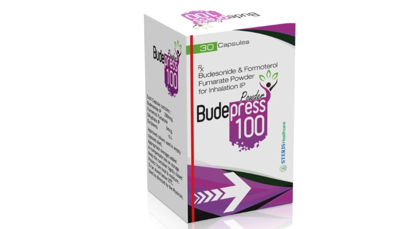 R/C BUDEPRESS 100 Budesonoid (100mcg) + Formoterol (0.6mcg)R/C BUDEPRESS 100 is a combination medication containing Budesonoid at a strength of 100mcg and Formoterol at 0.6mcg. This formulation is commonly used to manage respiratory conditions such as asthma and chronic obstructive pulmonary disease (COPD).Budesonoid, a corticosteroid, works by reducing inflammation in the airways, thereby improving breathing and reducing the risk of asthma attacks or COPD exacerbations. Formoterol, a long-acting beta agonist (LABA), helps to relax the muscles in the airways, making breathing easier.This medication is typically administered through inhalation, providing targeted relief to the lungs. It is important to follow the prescribed dosage and usage instructions provided by your healthcare provider for optimal effectiveness and safety.Consult your healthcare professional for personalized advice and guidance regarding the use of R/C BUDEPRESS 100 based on your specific medical condition and needs.For further information:Email: info@sterispharma.com / contact@sterispharma.comCall/WhatsApp: 7877551268, 7849827488Buy Now: https://www.sterisonline.com/product/r-c-budepress-100-133713