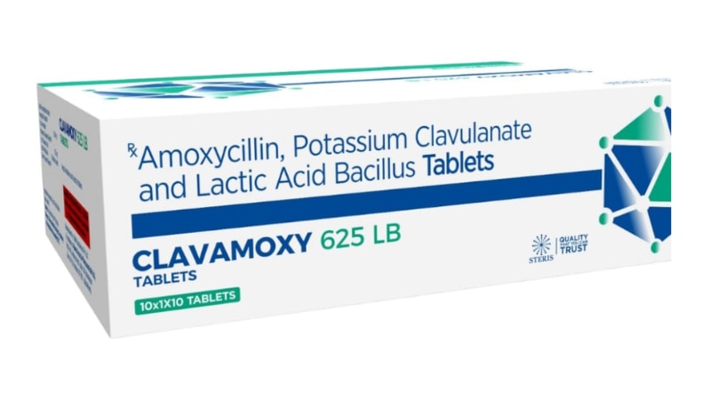 CLAVAMOXY 625 LBAmoxicillin Potassium Clavulanate and Lactic Bacillus TabletsClavamoxy 625 LB is a combination medication containing Amoxicillin Potassium Clavulanate and Lactic Bacillus in tablet form. It is commonly prescribed to treat various bacterial infections.Key Ingredients:Amoxicillin Potassium Clavulanate: A powerful antibiotic combination effective against a wide range of bacterial infections.Lactic Bacillus: A probiotic that helps maintain a healthy balance of bacteria in the digestive system.Uses:Treating respiratory tract infections like bronchitis and pneumonia.Managing urinary tract infections.Combating skin and soft tissue infections.Addressing bacterial infections in the ears, nose, and throat.Supporting gut health with probiotic action.Dosage and Administration:Dosage may vary based on the severity of the infection and the patient's age and weight.Usually taken orally with or without food, as directed by a healthcare professional.Follow the prescribed dosage schedule strictly for optimal results.For further information:Email: info@sterispharma.com / contact@sterispharma.comCall/WhatsApp: 7877551268, 7849827488Buy Now: https://www.sterisonline.com/product/clavamoxy-625-lb-134181