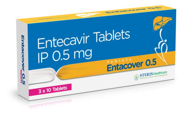 ENTACOVER 0.5Entecavir IP (0.5mg)ENTACOVER 0.5 contains Entecavir IP (0.5mg), which is an antiviral medication used to treat chronic hepatitis B virus (HBV) infection in adults and children. It works by slowing down the growth of the virus, helping the immune system to control the infection. This medication does not cure hepatitis B but may decrease the amount of virus in the body, lowering the risk of liver damage and improving liver function. It is important to take ENTACOVER 0.5 exactly as prescribed by your healthcare provider. Common side effects may include headache, dizziness, fatigue, nausea, and diarrhea. Contact your doctor if you experience any severe or persistent side effects.For further information:Email: info@sterispharma.com / contact@sterispharma.comCall/WhatsApp: 7877551268, 7849827488Buy Now: https://www.sterisonline.com/product/entacover-0-5-133926