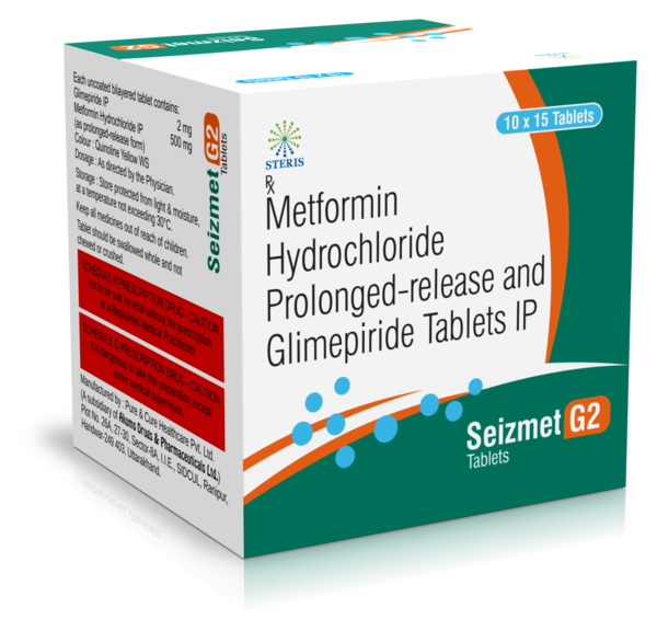 SEIZMET G 2 Glimepiride (2mg), Metformin HCI SR (500mg)Introduction to SEIZMET G 2SEIZMET G 2 is a combination medication that includes Glimepiride 2mg and Metformin Hydrochloride Sustained Release (SR) 500mg. This medication is primarily used for the management of type 2 diabetes mellitus. By combining the complementary mechanisms of Glimepiride and Metformin, SEIZMET G 2 offers comprehensive glycemic control, helping patients manage their blood sugar levels effectively.What are Glimepiride and Metformin?Overview of GlimepirideGlimepiride is a sulfonylurea that helps control blood sugar levels by stimulating the pancreas to release more insulin. It works by closing ATP-sensitive potassium channels in the pancreatic beta cells, leading to insulin secretion.Overview of MetforminMetformin is a biguanide that helps lower blood sugar levels by improving the body's sensitivity to insulin and reducing the amount of glucose produced by the liver. It also enhances peripheral glucose uptake and utilization. The sustained-release formulation ensures a prolonged effect throughout the day.Benefits of SEIZMET G 2Effective Blood Sugar ManagementInsulin Secretion and Sensitivity: Glimepiride stimulates insulin secretion from the pancreas, while Metformin improves insulin sensitivity and reduces hepatic glucose production, providing a dual mechanism of action for comprehensive glycemic control.Postprandial and Fasting Glucose Control: Glimepiride helps manage postprandial (after-meal) glucose levels, while Metformin assists in controlling both fasting and postprandial blood sugar levels.Support for Diabetes ManagementDiet and Exercise Adjunct: SEIZMET G 2 is an excellent adjunct to diet and exercise, helping patients achieve better blood sugar control when lifestyle modifications alone are insufficient.Reduced Risk of Complications: By maintaining more stable blood sugar levels, SEIZMET G 2 can help reduce the risk of long-term complications associated with diabetes, such as cardiovascular disease, neuropathy, and retinopathy.Additional Health BenefitsWeight Management: Metformin is often associated with weight neutrality or modest weight loss, making it a favorable option for overweight or obese patients.Cardiovascular Benefits: Metformin has beneficial effects on cardiovascular health, reducing the risk of heart disease and stroke in patients with type 2 diabetes.How to Use SEIZMET G 2Dosage and AdministrationRecommended Dosage: The typical dosage of SEIZMET G 2 is one tablet taken once or twice daily, depending on your healthcare provider's instructions. The dosage may be adjusted based on individual response and blood sugar levels.Administration: Take the tablet with meals to reduce the risk of gastrointestinal discomfort and enhance the effectiveness of Metformin. Swallow the tablet whole with a full glass of water.Guidelines for Optimal UseConsistent Use: For best results, take SEIZMET G 2 regularly as prescribed by your healthcare provider.Monitor Blood Sugar Levels: Regularly check your blood sugar levels to ensure the medication is effectively controlling your diabetes. Adjustments to your treatment plan may be necessary based on these readings.For further information: EMAIL: info@sterispharma.com / contact@sterispharma.com CALL/WHATSAPP: 7877551268, 7849827488 Order Nowhttps://www.sterisonline.com/product/seizmet-g-2-133437