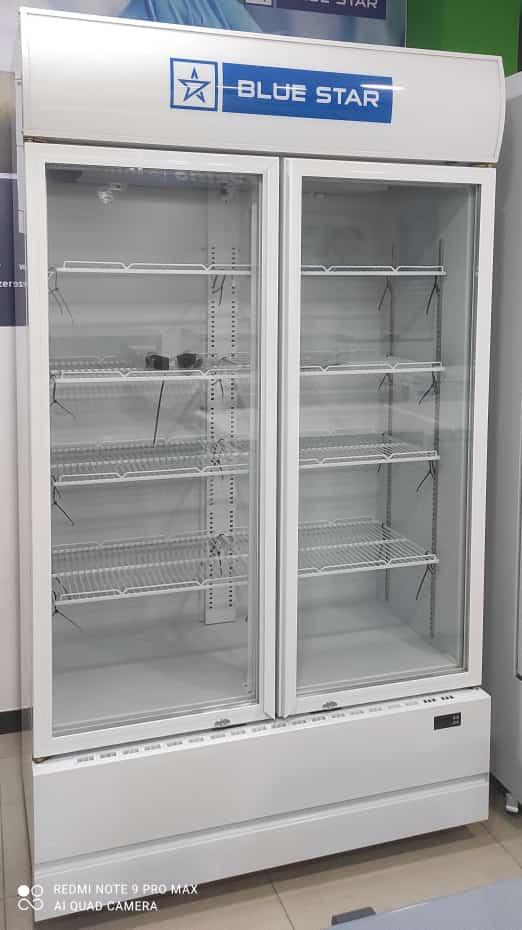 Blue Star Visi Cooler * Double Door * White Color * Degital SubZero * Castro Wheel * Elegant Look * Double Side LED * Eight Self Available