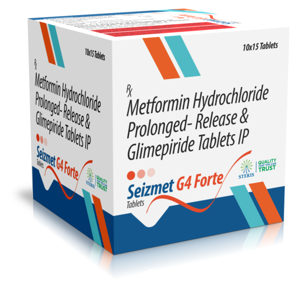 SEIZMET G4 FORTE Glimepiride (4mg), Metformin (1000mg)Introduction to SEIZMET G4 FORTESEIZMET G4 FORTE is a combination medication that includes Glimepiride 4mg and Metformin Hydrochloride 1000mg. This medication is primarily used for the management of type 2 diabetes mellitus. By combining the complementary mechanisms of Glimepiride and Metformin, SEIZMET G4 FORTE offers comprehensive glycemic control, helping patients manage their blood sugar levels effectively.What are Glimepiride and Metformin?Overview of GlimepirideGlimepiride is a sulfonylurea that helps control blood sugar levels by stimulating the pancreas to release more insulin. It works by closing ATP-sensitive potassium channels in the pancreatic beta cells, leading to insulin secretion.Overview of MetforminMetformin is a biguanide that helps lower blood sugar levels by improving the body's sensitivity to insulin and reducing the amount of glucose produced by the liver. It also enhances peripheral glucose uptake and utilization, making it an effective treatment for type 2 diabetes.Benefits of SEIZMET G4 FORTEEffective Blood Sugar ManagementInsulin Secretion and Sensitivity: Glimepiride stimulates insulin secretion from the pancreas, while Metformin improves insulin sensitivity and reduces hepatic glucose production, providing a dual mechanism of action for comprehensive glycemic control.Postprandial and Fasting Glucose Control: Glimepiride helps manage postprandial (after-meal) glucose levels, while Metformin assists in controlling both fasting and postprandial blood sugar levels.Support for Diabetes ManagementDiet and Exercise Adjunct: SEIZMET G4 FORTE is an excellent adjunct to diet and exercise, helping patients achieve better blood sugar control when lifestyle modifications alone are insufficient.Reduced Risk of Complications: By maintaining more stable blood sugar levels, SEIZMET G4 FORTE can help reduce the risk of long-term complications associated with diabetes, such as cardiovascular disease, neuropathy, and retinopathy.Additional Health BenefitsWeight Management: Metformin is often associated with weight neutrality or modest weight loss, making it a favorable option for overweight or obese patients.Cardiovascular Benefits: Metformin has beneficial effects on cardiovascular health, reducing the risk of heart disease and stroke in patients with type 2 diabetes.How to Use SEIZMET G4 FORTEDosage and AdministrationRecommended Dosage: The typical dosage of SEIZMET G4 FORTE is one tablet taken once or twice daily, depending on your healthcare provider's instructions. The dosage may be adjusted based on individual response and blood sugar levels.Administration: Take the tablet with meals to reduce the risk of gastrointestinal discomfort and enhance the effectiveness of Metformin. Swallow the tablet whole with a full glass of water.Guidelines for Optimal UseConsistent Use: For best results, take SEIZMET G4 FORTE regularly as prescribed by your healthcare provider.Monitor Blood Sugar Levels: Regularly check your blood sugar levels to ensure the medication is effectively controlling your diabetes. Adjustments to your treatment plan may be necessary based on these readings.For further information: EMAIL: info@sterispharma.com / contact@sterispharma.com CALL/WHATSAPP: 7877551268, 7849827488 Order Nowhttps://www.sterisonline.com/product/seizmet-g4-forte-133441