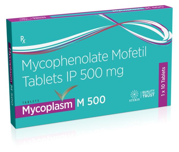 MYCOPLASM M 500Mycophenolate mofetil (500mg)Mycoplasm M 500 is a medication containing Mycophenolate Mofetil in a 500mg dose. Mycophenolate Mofetil is an immunosuppressive drug used to prevent rejection in organ transplantation, particularly kidney, heart, and liver transplants. It works by inhibiting the proliferation of T and B lymphocytes, which are involved in the immune response that leads to rejection.This medication is typically prescribed in combination with other immunosuppressants as part of a comprehensive transplant treatment regimen. It is important to take Mycoplasm M 500 exactly as prescribed by your healthcare provider to ensure optimal therapeutic outcomes and to minimize the risk of rejection or other complications.Common side effects of Mycophenolate Mofetil may include gastrointestinal disturbances such as nausea, vomiting, diarrhea, and abdominal pain. It can also increase the risk of infections due to its immunosuppressive effects. Patients should be monitored regularly by their healthcare provider while taking this medication to assess for any potential adverse effects and to adjust the dosage as needed.Mycoplasm M 500 should not be used in pregnant women or those planning to become pregnant without consulting a healthcare professional, as it can cause harm to the developing fetus. Additionally, it may interact with other medications, so it is important to inform your doctor about all the medications you are currently taking before starting Mycoplasm M 500 therapy.For further information:Email: info@sterispharma.com / contact@sterispharma.comCall/WhatsApp: 7877551268, 7849827488ORDER Now: https://www.sterisonline.com/product/mycoplasm-m-500-133669