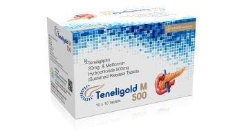 TENELIGOLD M 500 Metformin SR (500mg), Teneligliptin (20mg)TENELIGOLD M 500 is a combination medication containing Metformin Hydrochloride Sustained Release (SR) 500mg and Teneligliptin 20mg. It is primarily prescribed for the management of type 2 diabetes mellitus, a condition characterized by high blood sugar levels due to insulin resistance or inadequate insulin production.Metformin SR 500mg is a widely used oral antidiabetic medication that belongs to the biguanide class. It works by reducing the amount of glucose produced by the liver, increasing insulin sensitivity in muscle cells, and improving glucose uptake by tissues. This helps lower blood sugar levels and improves glycemic control.Teneligliptin 20mg is a dipeptidyl peptidase-4 (DPP-4) inhibitor. It enhances insulin secretion from pancreatic beta cells and inhibits glucagon secretion, leading to reduced blood glucose levels after meals. By targeting different pathways in glucose metabolism, Teneligliptin complements the action of Metformin, resulting in better overall glycemic control.Benefits of TENELIGOLD M 500:Comprehensive Glycemic Control: The combination of Metformin and Teneligliptin addresses both fasting and postprandial (after-meal) blood sugar levels, providing comprehensive glycemic control throughout the day.Improved Insulin Sensitivity: Metformin improves insulin sensitivity in cells, allowing better utilization of glucose and reducing insulin resistance.Enhanced Incretin Effect: Teneligliptin enhances the incretin effect, which regulates insulin secretion and glucagon levels, leading to better glucose regulation.Weight Management: Metformin is associated with weight neutrality or modest weight loss, making it beneficial for overweight or obese individuals with diabetes.Low Risk of Hypoglycemia: The risk of hypoglycemia (low blood sugar) with TENELIGOLD M 500 is low when used appropriately, making it a safer option for many patients.How to Use TENELIGOLD M 500:Dosage: The typical dosage is one tablet taken orally once or twice daily, as directed by your healthcare provider. Dosage adjustments may be made based on blood sugar levels and individual response.Administration: Take the tablet with meals to reduce gastrointestinal side effects and enhance absorption. Swallow it whole with a glass of water, and do not crush or chew the tablet unless advised otherwise.Safety Considerations:Medical History: Inform your doctor about any medical conditions you have, especially kidney or liver problems, as well as any medications or supplements you are taking.Pregnancy and Nursing: Discuss the risks and benefits of TENELIGOLD M 500 if you are pregnant, planning pregnancy, or breastfeeding.For further information: EMAIL: info@sterispharma.com / contact@sterispharma.com CALL/WHATSAPP: 7877551268, 7849827488 Order Nowhttps://www.sterisonline.com/product/teneligold-m-500-133449