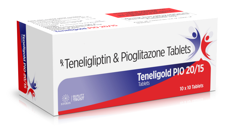 TENELIGOLD PIO 20/15 Teneligliptin & PioglitazoneTENELIGOLD PIO 20/15 is a combination medication that contains Teneligliptin and Pioglitazone. It is primarily used in the management of type 2 diabetes mellitus, a condition characterized by high blood sugar levels due to insulin resistance or inadequate insulin production.Teneligliptin: Teneligliptin is a dipeptidyl peptidase-4 (DPP-4) inhibitor. It works by inhibiting the DPP-4 enzyme, which in turn enhances the levels of incretin hormones such as GLP-1 (glucagon-like peptide-1) and GIP (glucose-dependent insulinotropic peptide). These hormones stimulate insulin secretion and inhibit glucagon release, leading to improved glucose control after meals.Pioglitazone: Pioglitazone belongs to the thiazolidinedione class of medications. It works by improving insulin sensitivity in muscle and adipose (fat) tissues, reducing glucose production in the liver, and enhancing glucose uptake in peripheral tissues. This helps lower blood sugar levels and improves overall glycemic control.Benefits of TENELIGOLD PIO 20/15:Comprehensive Glycemic Control: The combination of Teneligliptin and Pioglitazone addresses different aspects of glucose metabolism, providing comprehensive control over fasting and postprandial (after-meal) blood sugar levels.Enhanced Insulin Sensitivity: Pioglitazone improves insulin sensitivity in cells, allowing better utilization of glucose and reducing insulin resistance.Incretin Hormone Enhancement: Teneligliptin enhances the action of incretin hormones, which regulate insulin secretion and glucagon levels, leading to better glucose regulation after meals.Cardioprotective Effects: Pioglitazone has been associated with cardiovascular benefits such as improved lipid profiles and reduced risk of cardiovascular events in some patients.How to Use TENELIGOLD PIO 20/15:Dosage: The typical dosage is one tablet taken orally once daily, usually with meals. Your healthcare provider will determine the appropriate dosage based on your medical condition and response to treatment.Administration: Swallow the tablet whole with a glass of water. Do not crush, chew, or split the tablet unless advised by your doctor.For further information: EMAIL: info@sterispharma.com / contact@sterispharma.com CALL/WHATSAPP: 7877551268, 7849827488 Order Nowhttps://www.sterisonline.com/product/teneligold-pio-20-15-134077