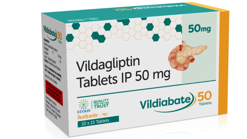 VILDIABATE 50 Vildagliptin (50mg)Introduction to VILDIABATE 50VILDIABATE 50 is an oral medication specifically designed for the management of type 2 diabetes mellitus. It contains Vildagliptin, a dipeptidyl peptidase-4 (DPP-4) inhibitor. Vildagliptin works by enhancing the body's natural ability to regulate blood sugar levels, especially after meals. This medication is used in conjunction with diet and exercise to improve glycemic control in adults with type 2 diabetes.Mechanism of ActionVildagliptinVildagliptin is a potent and selective DPP-4 inhibitor. It works by inhibiting the DPP-4 enzyme, which degrades incretin hormones such as GLP-1 (glucagon-like peptide-1) and GIP (glucose-dependent insulinotropic peptide). These hormones play a crucial role in glucose metabolism:GLP-1: Stimulates insulin secretion from the pancreatic beta cells in a glucose-dependent manner, inhibits glucagon release, slows gastric emptying, and reduces appetite.GIP: Enhances insulin secretion post-meal, aiding in the regulation of blood glucose levels.By increasing the levels of these incretin hormones, Vildagliptin helps to improve insulin release in response to meals and reduces the amount of glucose produced by the liver.Benefits of VILDIABATE 50Effective Blood Sugar ControlPostprandial Glucose Control: VILDIABATE 50 helps manage postprandial (after-meal) blood sugar levels by enhancing the body's natural response to food intake.Fasting Glucose Control: By reducing hepatic glucose production, it also helps lower fasting blood sugar levels.Additional Health BenefitsLow Risk of Hypoglycemia: Vildagliptin has a low risk of causing hypoglycemia (low blood sugar) because it enhances insulin secretion only when blood glucose levels are elevated.Weight Neutral: Vildagliptin is generally weight neutral, making it a favorable option for patients concerned about weight gain associated with other diabetes medications.How to Use VILDIABATE 50Dosage and AdministrationRecommended Dosage: The typical dosage of VILDIABATE 50 is one tablet taken once or twice daily, depending on individual needs and the healthcare provider's instructions.Administration: Take the tablet with or without food. Swallow it whole with a glass of water.Guidelines for Optimal UseConsistent Use: For best results, take VILDIABATE 50 regularly at the same time each day as prescribed by your healthcare provider.Monitor Blood Sugar Levels: Regular monitoring of blood sugar levels is important to ensure the medication is effectively controlling your diabetes. Adjustments to your treatment plan may be necessary based on these readings.For further information: EMAIL: info@sterispharma.com / contact@sterispharma.com CALL/WHATSAPP: 7877551268, 7849827488 Order Nowhttps://www.sterisonline.com/product/vildiabate-50-133451