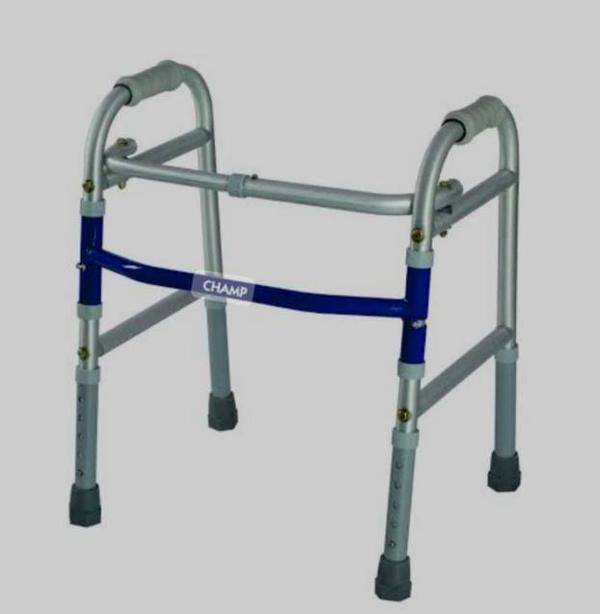 ADJUSTABLE HEIGHT: Can be adjusted to suit individual needs. Walker height can be adjusted from 58 cm to 68 cm from the ground to the walker hand gripsSTURDY DESIGN: Sturdy Aluminum frame rubber shoes and PVC grip ensures maximum strength while remaining lightweightEASY FOLDING: Easy push-button mechanisms can be operated very easily. Foldable for easy storage and transportationDESIGN COMFORT: U-shaped frame design creates greater clearance. The patient can bring the walker closer to assist in standing because of the improved cross frameWho can Use - Ideal for disabled children who need additional support to maintain stability while walking