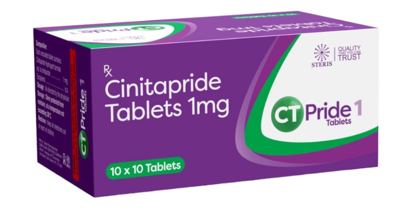 CT PRIDE 1 Cinitapride (1mg)CT Pride 1 is a medication containing Cinitapride (1mg), which is a gastroprokinetic agent used to treat gastrointestinal disorders such as gastroesophageal reflux disease (GERD), functional dyspepsia, and delayed gastric emptying. Cinitapride works by stimulating the motility of the gastrointestinal tract, helping to improve the movement of food through the digestive system.Here are key points about CT Pride 1:Indications: It is prescribed for conditions like GERD (acid reflux), dyspepsia (indigestion), and other motility disorders of the stomach and intestines.Mechanism of Action: Cinitapride acts by enhancing the release of acetylcholine, a neurotransmitter that stimulates gastrointestinal motility, leading to improved digestion and reduced symptoms.Dosage: The usual dose is 1mg once or twice daily, as directed by a healthcare professional.Side Effects: Common side effects may include diarrhea, abdominal pain, nausea, and headache. Serious side effects are rare but may include allergic reactions or abnormal heart rhythms.Precautions: CT Pride 1 should be used with caution in patients with certain medical conditions such as kidney or liver impairment, and it may interact with other medications, so it's important to inform the doctor about all medicines being taken.Consultation: Patients should consult their healthcare provider before starting or changing any medication regimen to ensure safety and effectiveness.CT Pride 1 with Cinitapride (1mg) is a medication that helps improve gastrointestinal motility, making it a valuable treatment option for various digestive disorders. It should be used under medical supervision and as part of a comprehensive treatment plan for gastrointestinal health. For further information:Email: info@sterispharma.com / contact@sterispharma.comCall/WhatsApp: 7877551268, 7849827488ORDER Now: https://www.sterisonline.com/product/ct-pride-1-134165