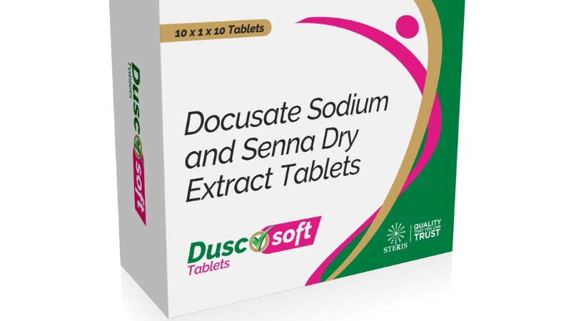 DUSCO SOFTDocusate Sodium and Senna Dry ExtractDusco Soft is a combination medication containing Docusate Sodium and Senna Dry Extract. Docusate Sodium is a stool softener that works by increasing the amount of water in the stool, making it softer and easier to pass. Senna Dry Extract is a natural stimulant laxative that works by stimulating the muscles in the intestines to move stool along.This combination is commonly used to treat constipation, a condition characterized by infrequent bowel movements and difficulty passing stool. Dusco Soft helps alleviate constipation by softening the stool and promoting regular bowel movements.It is important to follow the dosage instructions provided by your healthcare provider or as directed on the product label. Overuse of stimulant laxatives like Senna can lead to dependency and other digestive issues, so it's crucial to use this medication responsibly and under medical guidance.Dusco Soft may take a few days to work, so it's important to be patient and consistent with your medication regimen. If you experience severe abdominal pain, persistent constipation, or other concerning symptoms while using Dusco Soft, contact your healthcare provider for further evaluation and guidance.For further information:Email: info@sterispharma.com / contact@sterispharma.comCall/WhatsApp: 7877551268, 7849827488ORDER Now: https://www.sterisonline.com/product/dusco-soft-134065
