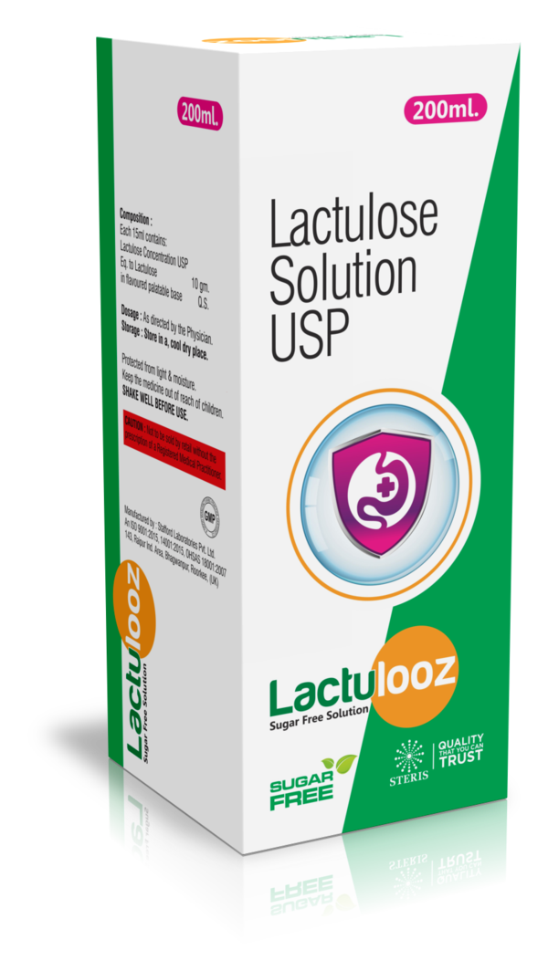 LACTULOOZ 200Lactulose (3.33)/10mlLACTULOOZ 200 contains Lactulose at a concentration of 3.33g per 10ml. Lactulose is a synthetic sugar used as a laxative to treat constipation by increasing the water content and volume of stools, making them softer and easier to pass. It is commonly prescribed to relieve constipation in both adults and children.Lactulose works by drawing water into the colon, which softens the stool and promotes regular bowel movements. It is often used to treat chronic constipation and conditions such as hepatic encephalopathy, a liver disorder that can cause confusion and other cognitive symptoms due to a buildup of toxins in the blood.This medication is typically taken orally and may take 1 to 2 days to produce a bowel movement. It is important to follow the dosage instructions provided by your healthcare provider to achieve the desired effects without causing discomfort or side effects.Common side effects of Lactulose may include bloating, gas, cramps, and diarrhea. These side effects are usually mild and temporary. However, if you experience severe or persistent side effects, it is important to contact your healthcare provider.LACTULOOZ 200 with Lactulose (3.33g/10ml) is an effective and commonly used laxative for the treatment of constipation and related conditions. Always consult with your healthcare provider before starting any new medication regimen.For further information:Email: info@sterispharma.com / contact@sterispharma.comCall/WhatsApp: 7877551268, 7849827488ORDER Now: https://www.sterisonline.com/product/lactulooz-200-133771