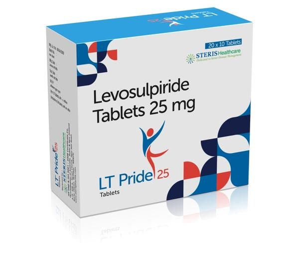 LT PRIDE 25Levosulpiride (25mg)LT Pride 25 contains Levosulpiride (25mg), a medication used primarily to treat psychiatric disorders and gastrointestinal issues. Levosulpiride is a dopamine receptor antagonist that acts on the central and peripheral nervous systems.In psychiatric conditions, Levosulpiride is often prescribed for:Depressive Disorders: It may help improve mood and reduce symptoms of depression.Anxiety Disorders: Levosulpiride can be used as an adjunctive treatment to manage anxiety symptoms.Schizophrenia and Psychotic Disorders: It may help control symptoms such as hallucinations and delusions.In gastrointestinal conditions, Levosulpiride is used to:Functional Dyspepsia: It helps relieve symptoms like bloating, nausea, and early satiety by regulating gastric motility.Gastroesophageal Reflux Disease (GERD): Levosulpiride can reduce reflux symptoms and improve esophageal motility.Irritable Bowel Syndrome (IBS): It may alleviate symptoms such as abdominal pain and altered bowel habits.Levosulpiride works by blocking dopamine receptors, which can modulate neurotransmitter levels in the brain and regulate gastrointestinal motility. It is important to take Levosulpiride as prescribed by a healthcare professional, as dosage and duration of treatment vary based on the condition being treated.Common side effects of Levosulpiride may include drowsiness, dizziness, gastrointestinal disturbances, and hormonal changes. It is not recommended for use in certain conditions such as Parkinson's disease, pheochromocytoma, or hypersensitivity to the drug.Always consult with your doctor before starting or adjusting any medication regimen, as they can provide personalized guidance based on your medical history and current health status.For further information:Email: info@sterispharma.com / contact@sterispharma.comCall/WhatsApp: 7877551268, 7849827488ORDER Now: https://www.sterisonline.com/product/lt-pride-25-133776