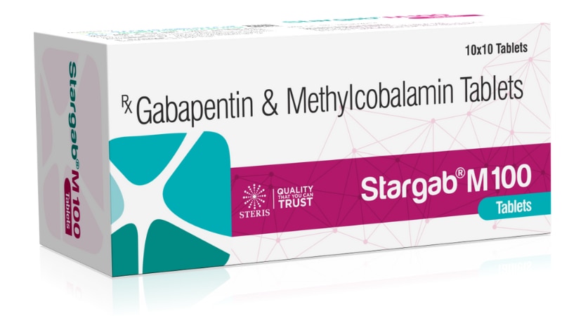 STARGAB M 100 Gabapentin & MethylcobalaminSTARGAB M 100 combines two active ingredients, Gabapentin and Methylcobalamin, in a single formulation. Here's an overview of STARGAB M 100:Active Ingredients:Gabapentin: Gabapentin is an anticonvulsant medication that affects certain neurotransmitters in the brain. It is commonly used to treat nerve pain (neuropathic pain) and certain types of seizures.Methylcobalamin: Methylcobalamin is a form of vitamin B12 that plays a crucial role in nerve function and the synthesis of myelin, which protects nerve fibers.Uses:Neuropathic Pain: STARGAB M 100 is primarily prescribed for the management of neuropathic pain, including pain associated with diabetic neuropathy, postherpetic neuralgia, and nerve damage.Nerve Health: Methylcobalamin supports nerve health and may help in conditions like peripheral neuropathy, where nerve damage affects sensations and movements.Dosage and Administration:The dosage of STARGAB M 100 (Gabapentin & Methylcobalamin) may vary based on the patient's condition and response to treatment.It is usually taken orally, with or without food, as directed by a healthcare professional.Dosage adjustments may be necessary based on individual needs and tolerability.Side Effects:Common side effects of Gabapentin may include dizziness, drowsiness, fatigue, blurred vision, and dry mouth.Methylcobalamin is generally well-tolerated, but high doses may rarely cause side effects like rash, itching, or diarrhea.Serious side effects such as allergic reactions or neurological symptoms should be reported to a healthcare provider promptly.Precautions:Patients with a history of kidney problems or certain other medical conditions should use STARGAB M 100 with caution and under medical supervision.Avoid alcohol while taking this medication, as it may increase the risk of side effects.Inform your doctor about any medications or supplements you are taking to avoid potential interactions.Conclusion:STARGAB M 100 is a combination medication used for neuropathic pain management and to support nerve health. It combines the benefits of Gabapentin and Methylcobalamin, providing a comprehensive approach to treating nerve-related conditions. As with any medication, it should be used as prescribed and patients should be aware of possible side effects and precautions.For further information: EMAIL: info@sterispharma.com / contact@sterispharma.com CALL/WHATSAPP: 7877551268, 7849827488 BUY NOWhttps://www.sterisonline.com/product/stargab-m-100-134192