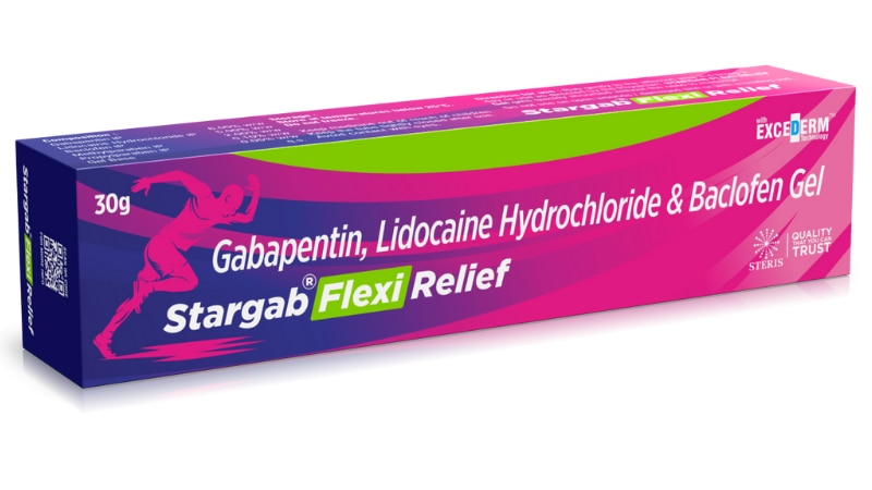 STARGAB FLEXI RELIEF Gabapentin 6.00% w/w, Lidocaine Hydrochloride IP 5.00% w/w, Baclofen IP 2.00% w/w, Methylparaben IP 0.10% w/w & Propylparaben IP 0.05% w/w OintmentSTARGAB FLEXI RELIEF is a topical ointment formulated with several active ingredients known for their pain-relieving and muscle-relaxing properties. Here's an in-depth description of STARGAB FLEXI RELIEF:Active Ingredients:Gabapentin (6.00% w/w): Gabapentin is an anticonvulsant medication that is also effective in managing neuropathic pain by modulating the transmission of pain signals in the brain.Lidocaine Hydrochloride IP (5.00% w/w): Lidocaine is a local anesthetic that numbs the skin and reduces pain sensations.Baclofen IP (2.00% w/w): Baclofen is a muscle relaxant that acts on the central nervous system to alleviate muscle spasms and stiffness.Methylparaben IP (0.10% w/w) & Propylparaben IP (0.05% w/w): These are preservatives used to maintain the stability and shelf life of the ointment.Uses:STARGAB FLEXI RELIEF is indicated for the relief of various types of pain and muscle discomfort, including:Neuropathic pain: Gabapentin's action on nerve signals can help reduce pain sensations in conditions like diabetic neuropathy, postherpetic neuralgia, and nerve damage.Localized pain: Lidocaine provides numbing effects, making it suitable for conditions such as minor burns, insect bites, and skin irritation.Muscle spasms: Baclofen's muscle-relaxing properties can alleviate muscle spasms and tightness associated with conditions like muscle strains or injuries.Dosage and Administration:STARGAB FLEXI RELIEF is for external use only. Apply a thin layer of the ointment to the affected area and gently massage until absorbed.The frequency of application and duration of use may vary depending on the severity of the pain or muscle spasms and the healthcare provider's recommendations.Precautions:Avoid contact with eyes, mucous membranes, or open wounds. In case of accidental contact, rinse thoroughly with water.Do not apply the ointment on broken or damaged skin unless directed by a healthcare professional.Inform your doctor about any allergies or sensitivities to medications, especially local anesthetics or muscle relaxants.Side Effects:Common side effects of STARGAB FLEXI RELIEF may include mild skin irritation, redness, or itching at the application site. These effects are usually temporary and resolve on their own. However, if severe or persistent reactions occur, discontinue use and consult a healthcare provider.Conclusion:STARGAB FLEXI RELIEF is a versatile topical ointment that combines the pain-relieving properties of Gabapentin, Lidocaine, and muscle-relaxing effects of Baclofen. It offers targeted relief for neuropathic pain, localized pain, and muscle spasms. Use it as directed by your healthcare provider and report any adverse reactions for proper management.For further information: EMAIL: info@sterispharma.com / contact@sterispharma.com CALL/WHATSAPP: 7877551268, 7849827488 BUY NOW https://www.sterisonline.com/product/stargab-flexi-relief-134360