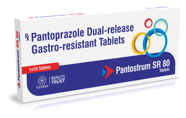 PANTOSTRUM SR 80 Pantoprazole Dual-Release Gastro-ResistantPANTOSTRUM SR 80 contains Pantoprazole Dual-Release Gastro-Resistant, a medication that effectively manages acid-related disorders like GERD, ulcers, and acid reflux. Its dual-release formula ensures sustained relief by inhibiting stomach acid production. This gastro-resistant formulation minimizes gastric irritation, promoting better tolerance and adherence to treatment.For further information:Email: info@sterispharma.com / contact@sterispharma.comCall/WhatsApp: 7877551268, 7849827488ORDER Now: https://www.sterisonline.com/product/pantostrum-sr-80-134178