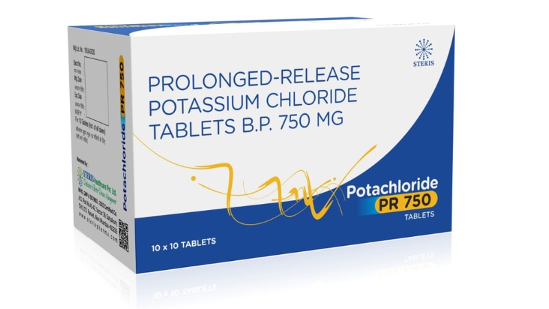POTACHLORIDE PR 750prolonged Release Potassium Chloride B.P 750 mgPotassium Chloride PR 750 is a prolonged-release tablet containing 750 mg of Potassium Chloride B.P. It's commonly used to treat potassium deficiency in conditions like diuretic therapy or low potassium levels due to other medical conditions. This formulation ensures gradual potassium release, reducing the risk of stomach irritation. Always follow your healthcare provider's instructions for proper dosage and usage.For further information:Email: info@sterispharma.com / contact@sterispharma.comCall/WhatsApp: 7877551268, 7849827488ORDER Now: https://www.sterisonline.com/product/potachloride-pr-750-133673