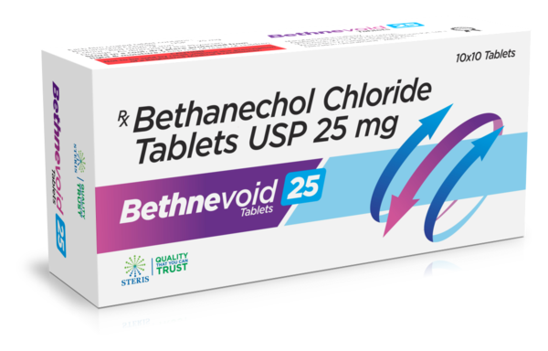 BETHNEVOID 25Bethanechol Chloride (25mg) Bethnevoid 25 contains Bethanechol Chloride, a medication that stimulates bladder muscles, aiding in urination. It's used to treat urinary retention post-surgery or due to nerve problems. This medication may cause side effects like sweating, dizziness, or stomach upset. Consult a doctor for proper usage. For further information:Email: info@sterispharma.com / contact@sterispharma.comCall/WhatsApp: 7877551268, 7849827488ORDER Now: https://www.sterisonline.com/product/bethnevoid-25-133476
