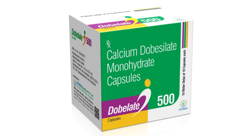 DOBELATE 500Calcium Dobesilate (500mg)Dobelate 500 contains Calcium Dobesilate at a strength of 500mg. This medication is known for its beneficial effects on blood vessels and capillaries. It is often prescribed to manage conditions related to vascular disorders such as chronic venous insufficiency (CVI) and diabetic retinopathy. Calcium Dobesilate works by improving blood flow, reducing inflammation, and strengthening capillary walls, thereby alleviating symptoms like leg pain, swelling, and skin changes associated with CVI. It is usually taken orally as directed by a healthcare professional.For further information:Email: info@sterispharma.com / contact@sterispharma.comCall/WhatsApp: 7877551268, 7849827488ORDER Now: https://www.sterisonline.com/product/dobelate-500-133480