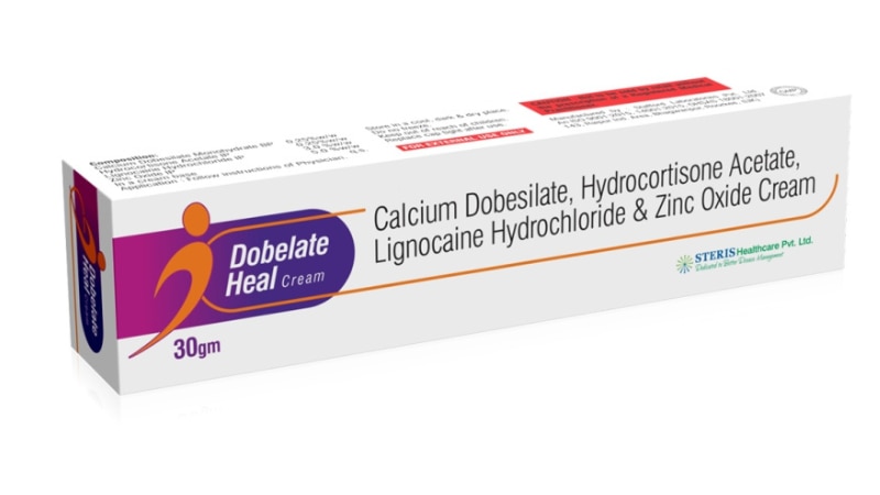 DOBELATE HEAL CREAM Calcium Dobesilate ,Hydrocortisone Acetate ,Lignocaine HCI & Zinc Oxide creamDobelate Heal Cream is a topical medication containing Calcium Dobesilate, Hydrocortisone Acetate, Lignocaine HCI, and Zinc Oxide. It is primarily used for skin conditions such as eczema, dermatitis, and insect bites. Calcium Dobesilate helps in reducing inflammation and improving blood circulation. Hydrocortisone Acetate is a corticosteroid that reduces itching and redness. Lignocaine HCI acts as a local anesthetic, providing relief from pain and discomfort. Zinc Oxide has a soothing effect and promotes skin healing. This combination cream is effective in relieving symptoms and promoting skin recovery.For further information:Email: info@sterispharma.com / contact@sterispharma.comCall/WhatsApp: 7877551268, 7849827488ORDER Now: https://www.sterisonline.com/product/dobelate-heal-cream-133481