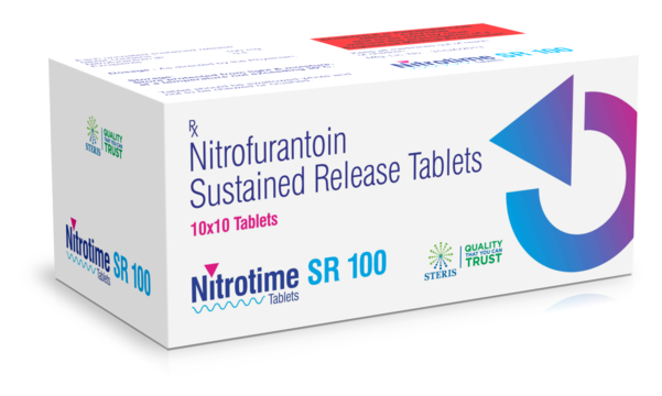 NITROTIME 100Nitrofurontoin(100mg)Nitrofurontoin 100mg, sold under the brand name NITROTIME 100, is an antibiotic used to treat urinary tract infections caused by certain bacteria. It belongs to the class of medications known as nitrofurans. Here are key points about NITROTIME 100:Medication Class: Antibiotic (Nitrofuran)Usage: Primarily prescribed for urinary tract infectionsDosage: Each tablet contains 100mg of NitrofurontoinAdministration: Usually taken orally with or without food, as directed by a healthcare providerMechanism of Action: Nitrofurontoin works by interfering with the synthesis of bacterial cell walls, ultimately leading to bacterial cell deathEffectiveness: Effective against a wide range of bacteria commonly found in urinary tract infectionsSide Effects: Common side effects may include nausea, vomiting, diarrhea, and stomach upset. Rare but serious side effects may include severe allergic reactions or liver problems.Precautions: Inform your doctor about any allergies or medical conditions before taking NITROTIME 100. It is important to complete the full course of treatment as prescribed, even if symptoms improve.Storage: Store NITROTIME 100 at room temperature away from moisture and heat.Always follow your healthcare provider's instructions and do not hesitate to contact them if you experience any unusual symptoms or side effects while taking NITROTIME 100. For further information:Email: info@sterispharma.com / contact@sterispharma.comCall/WhatsApp: 7877551268, 7849827488ORDER Now: https://www.sterisonline.com/product/nitrotime-100-133496
