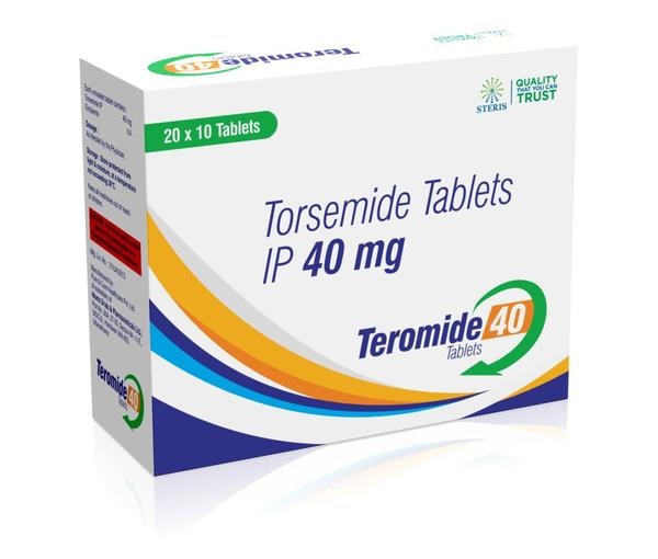 TEROMIDE 40 Torsemide 40mgTeromide 40 is a diuretic medication containing 40mg of Torsemide. It is used to treat fluid retention (edema) in conditions such as heart failure, kidney disease, and liver disease. Torsemide works by increasing urine production, helping the body get rid of excess water and salt. This can reduce swelling and improve breathing in patients with congestive heart failure. It is usually taken once daily in the morning, with or without food. Common side effects may include dizziness, headache, and increased urination. It's important to follow your doctor's instructions and report any unusual symptoms while taking Teromide 40. For further information:Email: info@sterispharma.com / contact@sterispharma.comCall/WhatsApp: 7877551268, 7849827488Order Now: https://www.sterisonline.com/product/teromide-40-133396