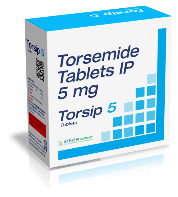 TORSIP 5 mgTorsemide 5 mgTorsip 5 mg contains Torsemide, a diuretic medication used to treat edema (fluid retention) in conditions like heart failure, kidney disease, or liver cirrhosis. It helps the body eliminate excess water and salt by increasing urine production. Torsip 5 mg is typically taken once daily in the morning. It may cause electrolyte imbalances or dehydration, so adequate fluid intake is important. Avoid alcohol and certain medications that can worsen these effects. Regular monitoring of blood pressure and electrolytes is advised while using Torsip 5 mg. For further information:Email: info@sterispharma.com / contact@sterispharma.comCall/WhatsApp: 7877551268, 7849827488Order Now: https://www.sterisonline.com/product/torsip-5-mg-134145