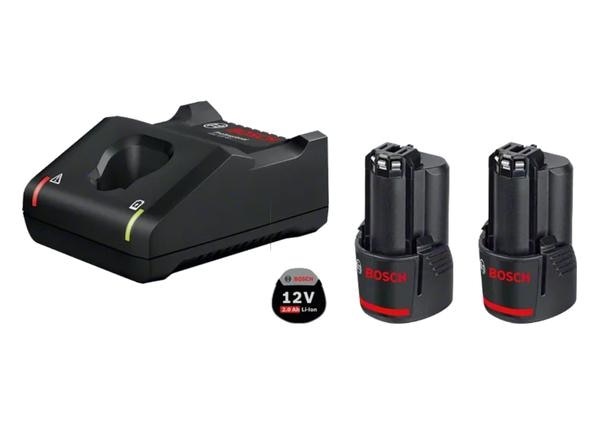 FAIR TRADE CORPORATION (FTC MUMBAI) Authorised Dealers for BOSCH Starter Kit : GAL 12V-40 + 2x G PROFESSIONAL STARTER SETOrder Number: 1 600 A02 2V3FUNCTIONS & KEY FEATURES:- 2 x 12 V battery with 2.0 Ah capacity and fast charger- GBA 12V 2.0Ah: Compact battery designed for the Bosch 12 V tool range- GAL 12V-40: Rapid charging speed for all 12 V batteries. Charging 12V 2.0Ah batteries from 0 to 80% in 24 min.- Compatible with all Bosch Professional 12 V tools (Professional 12V System)TECHNICAL DATAADDITIONAL DATA:- Battery Voltagenull: 18.0 V- Battery 1 Capacitynull: 2 Ah- Battery 1 Weightnull: 0.35 kg- Battery Charging Voltagenull: 14.4 – 18 V- Charge Currentnull: 4 A- Charger Weightnull: 0.55 kg- Cell Typenull: Li-IonCharg. Time at bat. cap. 2.0 Ah (80%/100%) approx. null: 24/35 min