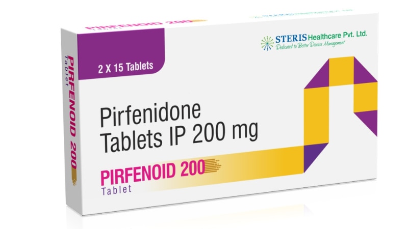 PIRFENOID 200Pirfenidone (200mg)Pirfenidone 200mg is a medication containing the active ingredient Pirfenidone, prescribed primarily for treating idiopathic pulmonary fibrosis (IPF). It works by reducing fibrosis (scarring) in the lungs, thereby improving breathing and slowing disease progression. This medicine comes in tablet form with a standard dosage of 200mg. It is generally taken orally three times a day with food to enhance absorption and reduce stomach upset. Pirfenidone may cause side effects like nausea, diarrhea, rash, and fatigue. It's important to follow the prescribed dosage and consult a healthcare professional for guidance.For further information:Email: info@sterispharma.com / contact@sterispharma.comCall/WhatsApp: 7877551268, 7849827488ORDER Now: https://www.sterisonline.com/product/pirfenoid-200-134484