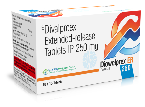 DIOWELPREX ER 250Divalproex ER (250mg) IntroductionDIOWELPREX ER 250 contains Divalproex (250 mg) in an extended-release formulation, designed to provide effective management of seizures, bipolar disorder, and migraine prophylaxis. Divalproex is a widely used medication known for its efficacy in stabilizing mood, controlling seizures, and preventing migraines, making it a versatile treatment option for various neurological and psychiatric conditions.Key Ingredient and Its BenefitsDivalproex (250 mg)Seizure Control: Divalproex is effective in managing various types of seizures, including absence seizures, complex partial seizures, and multiple seizure types.Mood Stabilization: It is commonly used to stabilize mood in patients with bipolar disorder, helping to manage manic and depressive episodes.Migraine Prophylaxis: Divalproex is also effective in preventing migraine headaches, reducing their frequency and severity.Extended-Release Formulation: The extended-release formulation ensures a steady release of the medication over time, providing consistent therapeutic effects and reducing the need for multiple daily doses.Benefits of DIOWELPREX ER 250Effective Seizure Management: DIOWELPREX ER 250 provides robust control of various types of seizures, improving quality of life for patients with epilepsy.Mood Stabilization: It effectively stabilizes mood in patients with bipolar disorder, reducing the frequency and intensity of manic and depressive episodes.Migraine Prevention: The medication helps prevent migraine headaches, reducing their frequency and severity.Convenient Dosage: The extended-release formulation offers the convenience of once-daily dosing, ensuring consistent medication levels and improving patient compliance.Dosage and AdministrationDosageSeizure Control: The typical starting dosage for adults is 10-15 mg/kg/day, gradually increasing to the desired dose. The maintenance dose is typically 30-60 mg/kg/day, divided into one or two doses.Bipolar Disorder: The usual starting dose is 750 mg/day, increasing as needed to achieve clinical efficacy, with a maximum dose of 60 mg/kg/day.Migraine Prophylaxis: The typical dose is 500-1000 mg/day, divided into one or two doses.AdministrationOral Use: Swallow the tablet whole with a full glass of water. Do not crush, chew, or break the tablet, as it is designed to release the medication slowly over time.Consistency: For optimal results, take DIOWELPREX ER 250 at the same time each day to maintain consistent medication levels in your bloodstream.For further information: EMAIL: info@sterispharma.com / contact@sterispharma.com CALL/WHATSAPP: 7877551268, 7849827488 Order NOWhttps://www.sterisonline.com/product/diowelprex-er-250-133556