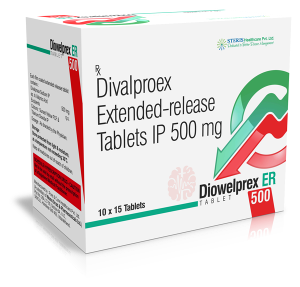 DIOWELPREX ER 500 Divalproex ER (500mg)IntroductionDIOWELPREX ER 500 contains Divalproex (500 mg) in an extended-release formulation, designed to provide effective management of seizures, bipolar disorder, and migraine prophylaxis. Divalproex is a well-established medication known for its ability to stabilize mood, control seizures, and prevent migraines, making it a versatile option for various neurological and psychiatric conditions.Key Ingredient and Its BenefitsDivalproex (500 mg)Seizure Control: Divalproex is highly effective in managing different types of seizures, including absence seizures, complex partial seizures, and generalized seizures.Mood Stabilization: It is commonly used to stabilize mood in patients with bipolar disorder, helping manage both manic and depressive episodes.Migraine Prophylaxis: Divalproex helps prevent migraine headaches, reducing their frequency and severity.Extended-Release Formulation: The extended-release formulation ensures a steady release of the medication over time, providing consistent therapeutic effects and reducing the need for multiple daily doses.Benefits of DIOWELPREX ER 500Effective Seizure Management: DIOWELPREX ER 500 provides robust control of various types of seizures, enhancing the quality of life for patients with epilepsy.Mood Stabilization: It effectively stabilizes mood in patients with bipolar disorder, reducing the frequency and intensity of both manic and depressive episodes.Migraine Prevention: The medication helps prevent migraine headaches, significantly reducing their occurrence and severity.Convenient Dosage: The extended-release formulation offers the convenience of once-daily dosing, ensuring consistent medication levels and improving patient compliance.Dosage and AdministrationDosageSeizure Control: The typical starting dosage for adults is 10-15 mg/kg/day, gradually increasing to the desired dose. The maintenance dose is typically 30-60 mg/kg/day, taken once or twice daily.Bipolar Disorder: The usual starting dose is 750 mg/day, which may be increased as needed to achieve clinical efficacy, with a maximum dose of 60 mg/kg/day.Migraine Prophylaxis: The typical dose is 500-1000 mg/day, taken once or divided into two doses.AdministrationOral Use: Swallow the tablet whole with a full glass of water. Do not crush, chew, or break the tablet, as it is designed to release the medication slowly over time.Consistency: For optimal results, take DIOWELPREX ER 500 at the same time each day to maintain consistent medication levels in your bloodstream.For further information: EMAIL: info@sterispharma.com / contact@sterispharma.com CALL/WHATSAPP: 7877551268, 7849827488 Order NOW https://www.sterisonline.com/product/diowelprex-er-500-133557