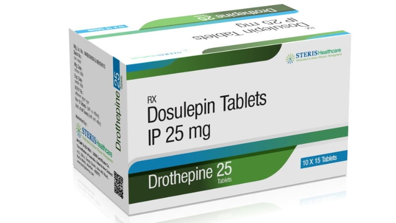 DROTHEPINE 25 Dosulepine (25mg)IntroductionDROTHEPINE 25 is a medication containing Dosulepine (25 mg), a tricyclic antidepressant used primarily to treat depression and anxiety disorders. It works by restoring the balance of certain natural substances (neurotransmitters) in the brain, helping to improve mood, sleep, appetite, and overall well-being.Key Features and BenefitsDosulepine (25 mg)Antidepressant Action: Dosulepine is effective in managing symptoms of depression, such as persistent sadness, loss of interest or pleasure in activities, changes in appetite or weight, and difficulty sleeping or concentrating.Anxiolytic Effects: It also helps alleviate symptoms of anxiety disorders, including generalized anxiety, panic attacks, and obsessive-compulsive disorder (OCD).Sleep Aid: Dosulepine is known for its sedative properties, making it useful for improving sleep quality and treating insomnia.Chronic Pain Management: In some cases, Dosulepine may be prescribed off-label to help manage chronic pain conditions like neuropathic pain or migraine headaches.Improves Mood: By increasing the levels of neurotransmitters like serotonin and norepinephrine, Dosulepine can enhance mood and emotional stability.Dosage and AdministrationDosageDepression: The typical starting dose for adults is 25 mg to 75 mg per day, divided into multiple doses or taken as a single dose at bedtime.Anxiety Disorders: Dosage may vary based on the specific anxiety disorder being treated. It is usually started at a lower dose and gradually increased under medical supervision.Insomnia: For sleep disorders, a lower dose (10 mg to 25 mg) taken at bedtime is often sufficient.AdministrationOral Use: Swallow the tablet whole with water, preferably at the same time each day or as directed by your healthcare provider.Consistency: Take DROTHEPINE 25 consistently to maintain stable medication levels in your system and optimize treatment outcomes.For further information: EMAIL: info@sterispharma.com / contact@sterispharma.com CALL/WHATSAPP: 7877551268, 7849827488 Order NOWhttps://www.sterisonline.com/product/drothepine-25-133562