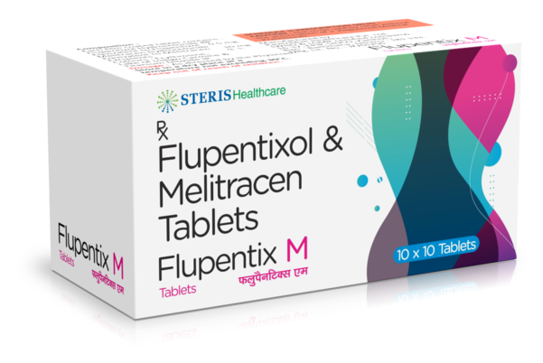 FLUPENTIX M Flupentixol (0.5mg), Melitracen (10mg)Introduction:FLUPENTIX M is a medication that combines Flupentixol (0.5mg) and Melitracen (10mg), commonly used in the treatment of various psychiatric disorders, including depression, anxiety, and related conditions. This combination medication offers synergistic effects by targeting different neurotransmitter systems in the brain, leading to improved efficacy in managing mood disorders.Key Features and Benefits:Dual Mechanism of Action: Flupentixol and Melitracen work synergistically to enhance their antidepressant and anxiolytic effects. Flupentixol is a typical antipsychotic that acts by blocking dopamine receptors, while Melitracen is a tricyclic antidepressant that inhibits the reuptake of serotonin and norepinephrine.Improved Tolerability: The combination of Flupentixol and Melitracen often results in better tolerability compared to using each medication alone. This may be due to the lower doses of each component required in the combination therapy.Broad Spectrum of Efficacy: FLUPENTIX M is effective not only in treating depression but also in managing anxiety symptoms, making it a versatile option for patients with comorbid mood and anxiety disorders.Convenience of Combination Therapy: Taking FLUPENTIX M as a single tablet simplifies the treatment regimen for patients, enhancing medication adherence and overall treatment outcomes.Dosage and Administration:Recommended Dosage: The typical dosage of FLUPENTIX M (Flupentixol 0.5mg + Melitracen 10mg) is usually determined by the healthcare provider based on the patient's individual needs and response to treatment.Administration: It is generally taken orally once daily, preferably in the morning or as directed by the prescribing physician. It can be taken with or without food.Dosage Adjustment: Dosage adjustments may be made by the healthcare provider as needed to achieve optimal therapeutic effects while minimizing side effects.For further information: EMAIL: info@sterispharma.com / contact@sterispharma.com CALL/WHATSAPP: 7877551268, 7849827488 Order NOW https://www.sterisonline.com/product/flupentix-m-133572