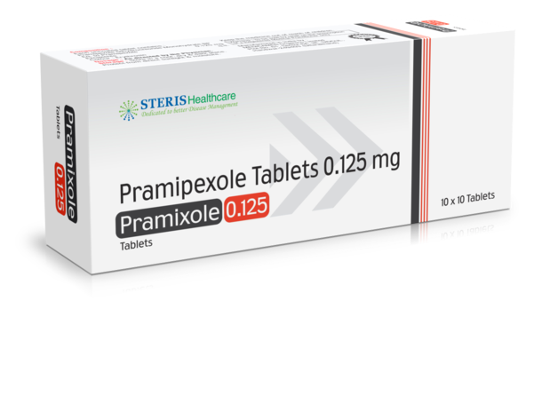 PRAMIXOLE 0.125 Pramipexole (0.125mg)Introduction:PRAMIXOLE 0.125 contains Pramipexole (0.125 mg), a dopamine agonist used to treat Parkinson’s disease and Restless Legs Syndrome (RLS). Pramipexole works by stimulating dopamine receptors in the brain, which helps to improve movement control and alleviate symptoms associated with these conditions.Key Features and Benefits:Parkinson’s Disease Management: Pramipexole is highly effective in managing symptoms of Parkinson’s disease, including tremors, stiffness, and slow movement, by enhancing the effects of dopamine.Restless Legs Syndrome Relief: It provides significant relief from the uncomfortable sensations and urge to move the legs, which are characteristic of Restless Legs Syndrome.Improved Motor Function: By stimulating dopamine receptors, Pramipexole improves motor function and coordination, enhancing the quality of life for patients with Parkinson’s disease.Neuroprotective Properties: Research suggests that Pramipexole may have neuroprotective effects, potentially slowing the progression of Parkinson’s disease.Flexible Dosing: The 0.125 mg dosage allows for precise adjustments based on individual needs and response to treatment.Dosage and Administration:Initial Dosage: The typical starting dose of PRAMIXOLE 0.125 for Parkinson’s disease is 0.125 mg taken once daily, gradually increased based on the patient's response to treatment. For Restless Legs Syndrome, the starting dose is usually 0.125 mg taken once daily, 2-3 hours before bedtime.Maintenance Dosage: The maintenance dose for Parkinson’s disease can range from 0.5 mg to 1.5 mg per day, divided into three doses. For RLS, the maintenance dose is typically 0.5 mg per day.Administration: The tablet should be taken orally with water, with or without food. It is important to take Pramipexole at the same time each day to maintain consistent medication levels in the bloodstream.Missed Dose: If a dose is missed, take it as soon as you remember. If it is almost time for the next dose, skip the missed dose and continue with the regular schedule. Do not take a double dose to make up for a missed one.For further information: EMAIL: info@sterispharma.com / contact@sterispharma.com CALL/WHATSAPP: 7877551268, 7849827488 Order NOWhttps://www.sterisonline.com/product/pramixole-0-125-133601