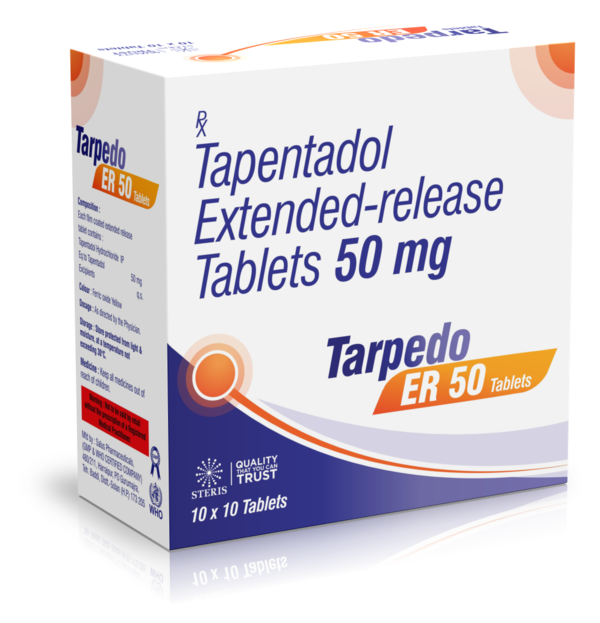 TARPEDO ER 50 Tapentadol HCL ER Tablets, (50mg)Introduction:TARPEDO ER 50 contains Tapentadol HCL, an extended-release (ER) formulation designed for the management of moderate to severe chronic pain. With a dosage strength of 50mg, TARPEDO ER 50 provides sustained pain relief, improving the quality of life for patients who require long-term pain management.Key Features and Benefits:Dual Mechanism of Action:Opioid Agonist: Tapentadol acts as a mu-opioid receptor agonist, providing potent analgesic effects by altering the perception of pain in the central nervous system.Norepinephrine Reuptake Inhibitor: It also inhibits the reuptake of norepinephrine, enhancing pain inhibition in the brain and spinal cord, contributing to its analgesic properties.Extended-Release Formulation:TARPEDO ER 50 is designed for extended release, ensuring a steady release of medication over a 12-hour period. This provides consistent pain control and reduces the need for frequent dosing.Effective Pain Management:Suitable for managing various types of chronic pain, including neuropathic pain, osteoarthritis, and lower back pain. TARPEDO ER 50 helps patients maintain daily activities and improve their overall quality of life.Reduced Side Effects:Compared to other opioids, Tapentadol has a lower incidence of common opioid-related side effects such as nausea, vomiting, and constipation, making it a more tolerable option for long-term use.Dosage and Administration:Initial Dosage:The recommended starting dose of TARPEDO ER 50 is 50mg twice daily, approximately every 12 hours. Dosage should be adjusted based on individual patient response and tolerability.Titration and Maintenance:The dose may be increased in increments of 50mg every 3 days as needed to achieve adequate pain control. The maximum recommended dose is 500mg per day.Administration Instructions:Swallow TARPEDO ER 50 tablets whole with water. Do not crush, chew, or split the tablets to avoid rapid release of the drug, which can increase the risk of adverse effects.For further information: EMAIL: info@sterispharma.com / contact@sterispharma.com CALL/WHATSAPP: 7877551268, 7849827488 Order NOW https://www.sterisonline.com/product/tarpedo-er-50-133971