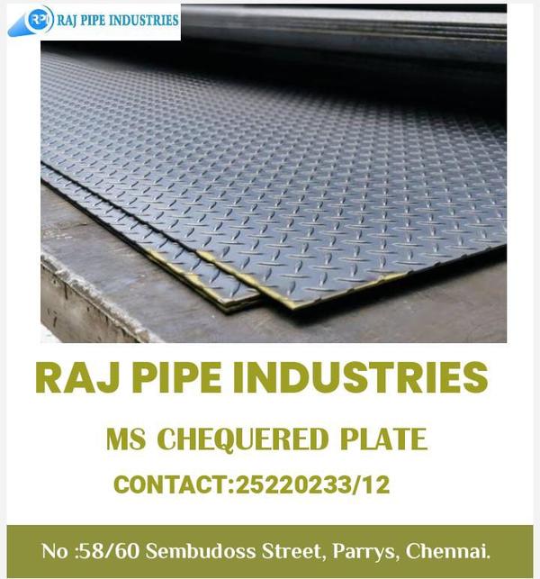 MS Chequered Plate is a versatile and durable mild steel plate with a raised diamond or line pattern on one side.