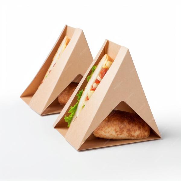 TRIANGLE KRAFT SANDWICH BOX IN BEST QUALITYSIZE : REGULARCOLOR : BROWNMATERIAL : KRAFT PAPERPACK OF : 100