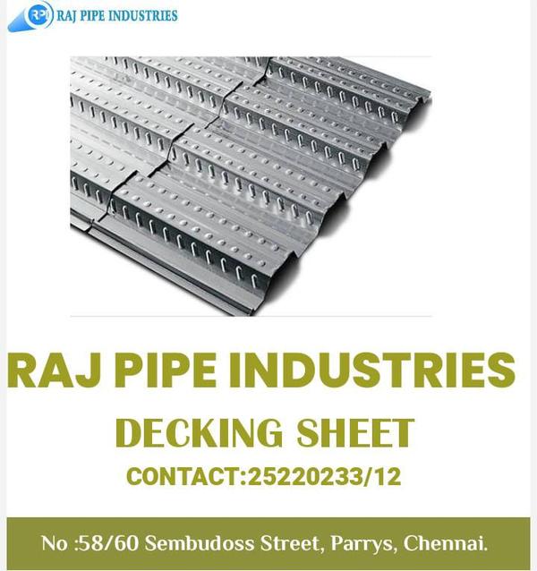 Decking sheets are flat surfaces or platforms capable of supporting floor and ceiling sheets and are attached to the exterior or interior of a building structure.