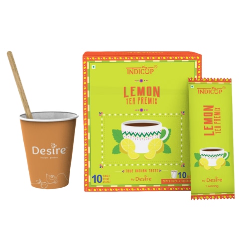 Lemon Tea!!A cup of lemon tea a day keeps the doctor away! And with our Lemon Tea premix making this light, delicious and healthy cup is absolutely hassle-free.Available size(s):Indicup Sachet box (10 Single Cup sachets)Desire Premix Pack – 500 GmsDesire Premix Pack – 1 KgDelivery Details:Within Mumbai: 2 working daysAnywhere other than Mumbai : 7 working daysChoose your desired quantity pack to enjoy a sip of goodness. You can also choose to subscribe to a regular supply of your favourite product.