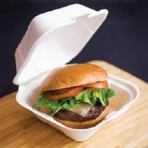BAGASSE BURGER BOX SIZE : REGULAR COLOR : WHITEMATERIAL : BAGASSEUSAGE : HOTEL & RESTAURANT