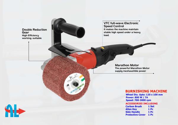 This Burnishing Machine cum Balloon Sander is for Stainless Steel Flat Surface finishing. With 4