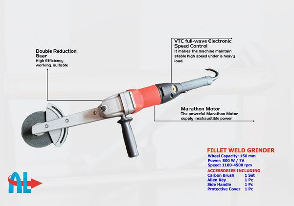 Fillet Weld Polisher and Grinder for Corner grinder. It's a long nek grinder for hard to reach corner.