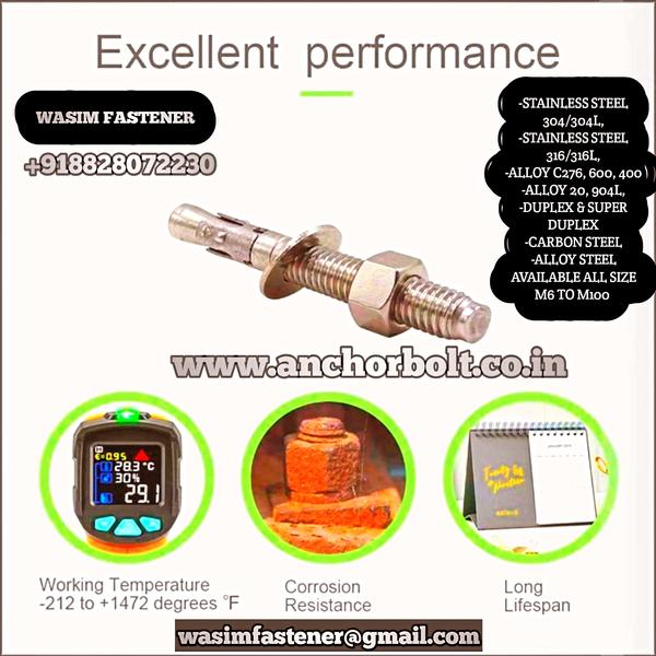 Anchor Fasteners Stainless steel Anchor fasteners Super duplex Stainless steel Anchor fasteners Super duplex Anchor Fasteners Duplex 2205 Anchor fasteners 316 Stainless steel Anchor fasteners SS 316 Anchor fasteners Ss 304 Anchor fasteners Ss304 Anchor fasteners Ss316 Anchor fasteners Ss 310 Anchor fasteners 904l Stainless steel Anchor fasteners Ss 904l Anchor fasteners Ss904l Anchor fasteners Concrete Anchor Fasteners Anchor Bolts Stainless steel Anchor Bolts Stainless steel Wedge anchors Hastelloy Anchor Fasteners Titanium Anchor fasteners Titanium anchor fasteners Titanium Bolts Wedge anchor Mechanical Anchors Bolts Super duplex Mechanical anchors SS316 Mechanical anchors SS304 MECHANICAL ANCHORS SS 304 MECHANICAL ANCHORS SS 316 MECHANICAL ANCHORS SS 316L MECHANICAL ANCHORS SS 310 MECHANICAL ANCHORS SS904L MECHANICAL ANCHORS SS 904L MECHANICAL ANCHORS DUPLEX 2205 MECHANICAL ANCHORS HASTELLOY MECHANICAL ANCHORS INCONEL WEDGE ANCHOR INCONEL ANCHOR FASTENERS INCONEL FASTENERS Stainless Steel Wedge anchor stainless steel concrete anchors 304 Stainless steel Wedge anchor 316 Wedge anchor Aisi 304 Wedge anchor Sus 304 Wedge anchor Ss 304 Wedge anchor 316 Stainless steel Wedge anchor 316l Stainless steel Wedge anchor 310 Stainless steel Wedge anchor Super duplex Stainless Steel Wedge Anchor Super duplex Mechanical Anchor S32750 Wedge anchor Duplex stainless Steel Wedge Anchor Duplex 2205 Wedge anchor anchor fasteners all size availableM6x75M6x100M6x150M6x200M6x250M6x300M8x40M8x75 M8x100 M8x125 M8x150 M10x40M10x50M10x75 M10x100 M10x125 M10x150 M10x200 M10x250 M12x75 M12x100 M12x125 M12x150 M12x200 M12x250 M12x300 M12x400 M12x500 M16x100 M16x125 M16x150 M16x200 M16x250 M16x300 M16x400 M16x500 M16x600 M16x700 M16x800 M18x75M18x100M18x150M18x200M18x250M18x300M20x75 M20x100 M20x150 M20x200 M20x250 M20x300 M20x400 M20x500 M20x600 M20x700 M22x75M22x100M22x150M22x200M22x300M24x75M24x100M24x150M24x200M24x250M24x300M24x350M24x400M24x500M24x600M24x700M24x800M24x1000M6 M8 M10 M12 M14 M18 M20 M22 M24 M25 M27 M30 M32 M33 M36 M39 M40 M42 M45 M48 M50 M52 M56 M60 M64 ALL SIZE AVAILABLE M6 TO M100.AND ALL LONG SIZE MANUFACTURINGAS PER YOUR REQUIRE. all size and all metal and all grade i make ss316 ss304 duplex metal and super duplex wedge anchor fastener. Making process as per your requirements.