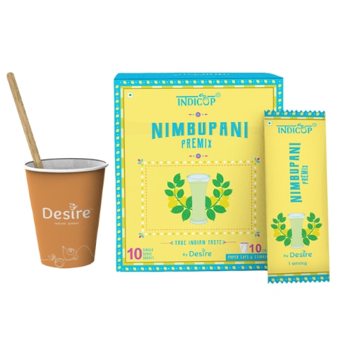 Nimbu Pani!!Desire’s Instant Nimbu Pani mix is yummy and has the added benefits of aid with digestion. Plus, the vitamin C helps relieve symptoms like bloating, cramps, burping, heartburn & removing toxins from the body. It is good health in a glass!Available size(s):Indicup Sachet box (10 Single Cup sachets)Desire Premix Pack – 500 GmsDesire Premix Pack – 1 KgDelivery Details:Within Mumbai: 2 working daysAnywhere other than Mumbai : 7 working daysHow to use – Sachet :1. Empty 1 sachet of Indicup premix in one glass.2. Fill the cup with 150 ml of cold water (stirring all the time)3. Your glass of Nimbupani is ready to enjoy!How to use – Premix Powder :1. Add One Heaped TBSP. (12-14 Gms) of Premix into a glass.2. Fill the cup with 150 ml of cold water (stirring all the time)3. Your glass of Nimbupani is ready to enjoy!Specialty: No Artificial Flavors and Preservatives.Weight:Indicup Sachet Box (10 sachets) – 200 gm approx.Desire Premix Jar – 250 Gms.Desire Premix Pack – 500 Gms.Desire Premix Pack – 1 KgGross Weight: 200 GmsIngredient type: Vegetarian.Brand: Desire Instant Premix.Manufacturer: Desire Beverage LLP.Item Part Number: DB0058/ DB0059/ DB0060.Package Dimensions:Indicup Sachet Box : L: 14.1 cm | W: 12 cm | H: 7.74 cm250 grams Jar : L: 11 cm | W: 7 cm | H: 7 cm.500 grams Pack : L: 23 cm | W: 17 cm | H: 2 cm.1 Kg Pack : L: 30 cm | W: 18 cm | H: 4 cm.Country of Origin: India.