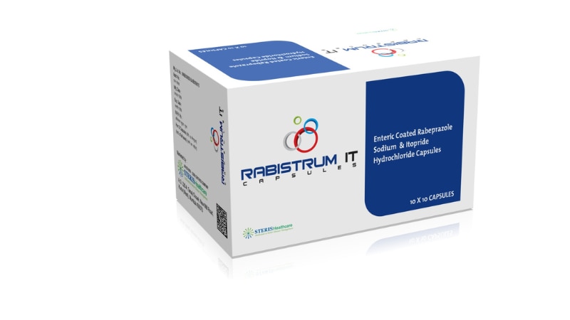 RABISTRUM ITRabeprazole (20mg), Itopride (150mg SR)Rabistrum IT combines Rabeprazole (20mg) and Itopride (150mg SR) to treat gastrointestinal disorders effectively. Rabeprazole reduces stomach acid production, easing heartburn and acid reflux. Itopride enhances digestive motility, relieving symptoms like bloating and indigestion. This combination offers relief from gastric discomfort and promotes digestive health.For further information:Email: info@sterispharma.com / contact@sterispharma.comCall/WhatsApp: 7877551268, 7849827488ORDER Now: https://www.sterisonline.com/product/rabistrum-it-133807