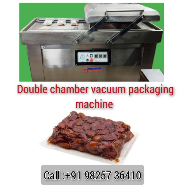 Double chamber vacuum packaging machine for dates