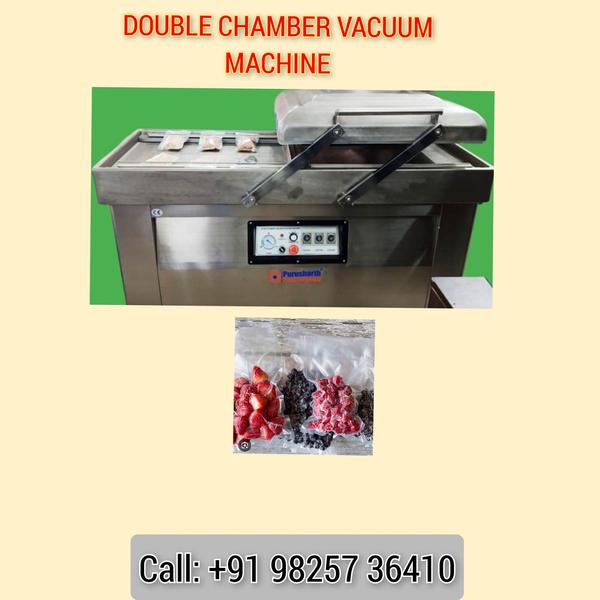 Double chamber vacuum packaging machine for fruits packaging 